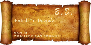 Bodnár Dezső névjegykártya